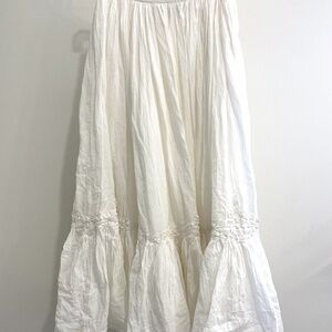 Polo Ralph Lauren White Lace Trim Cotton Midi Skirt M